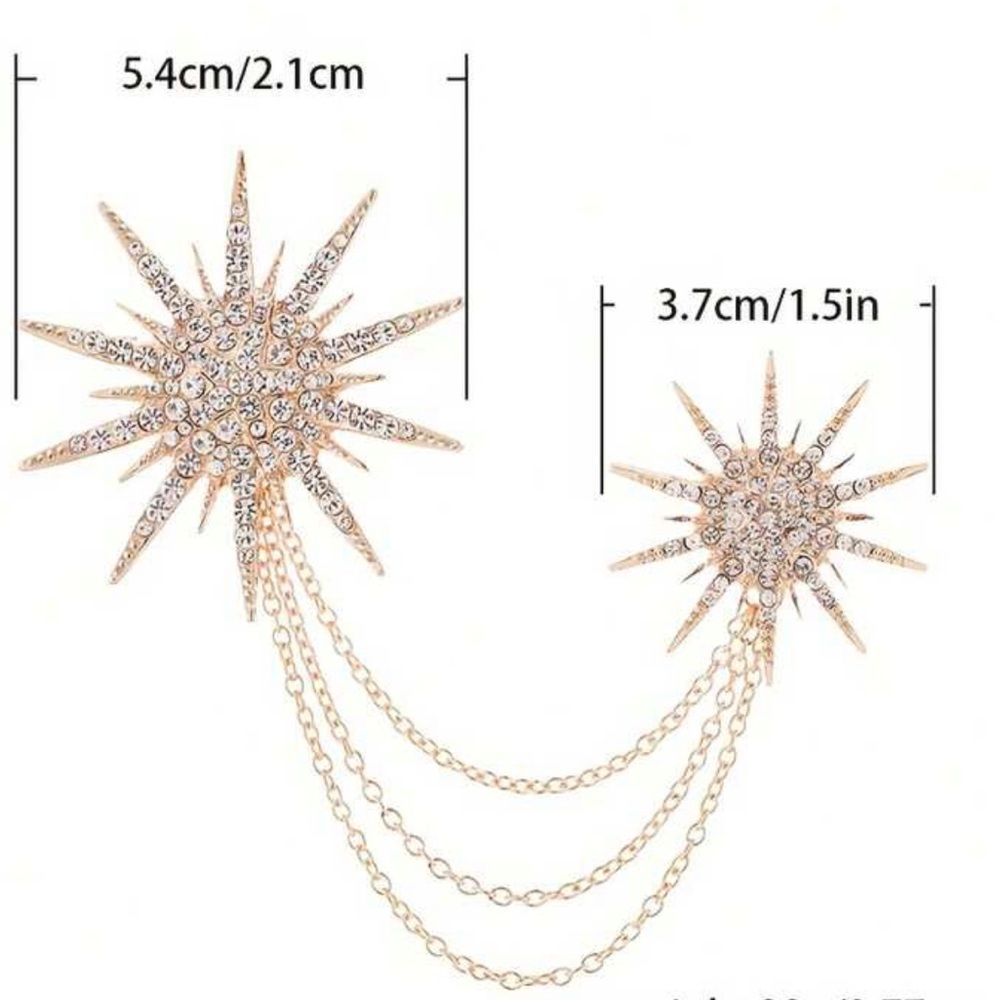 🌟💎🌟 “SUN EXPLOSION GOLD STARBURST” CRYSTAL BROOCH❗️🌟💎🌟 - Picture 4 of 4